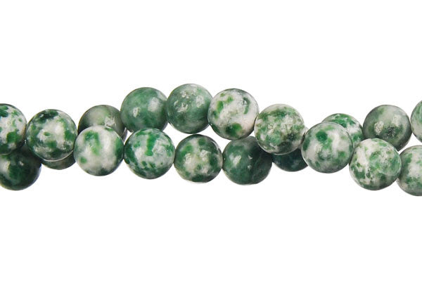 Green Spot Agate Round Beads