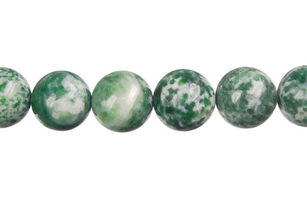Green Spot Agate Round Beads