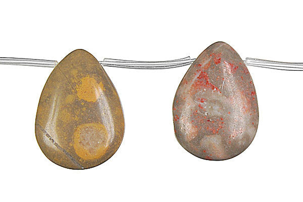 Sunset Jasper Flat Briolette Beads