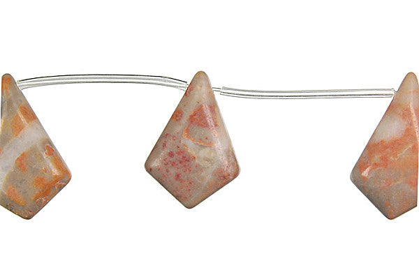Sunset Jasper Diamond Briolette Beads