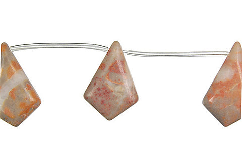 Sunset Jasper Diamond Briolette Beads