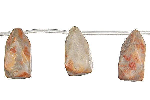 Sunset Jasper Machine Faceted Briolette Beads