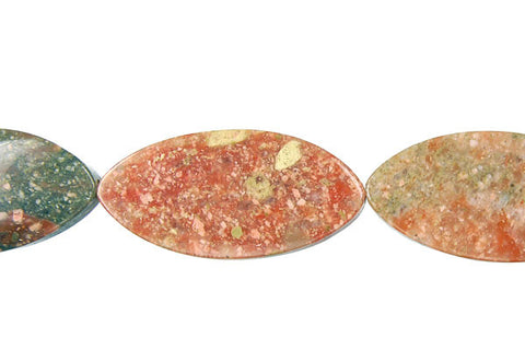 Unakite Flat Rice Beads