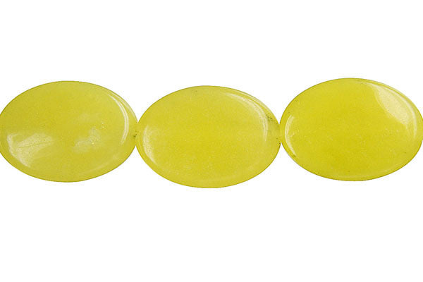 Olive Jade (Light) Flat Oval Beads