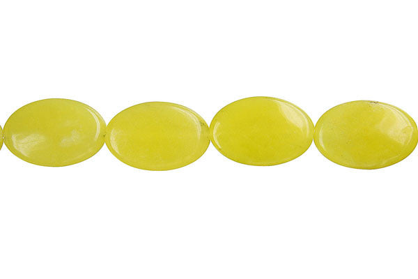 Olive Jade (Light) Flat Oval Beads