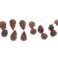 Poppy Jasper Faceted Briolette Beads