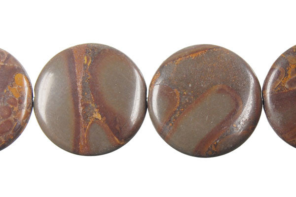 Golden Jasper Coin Beads