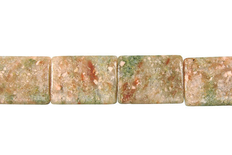 Unakite Puffy Rectangle Beads