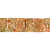 Unakite Puffy Rectangle Beads