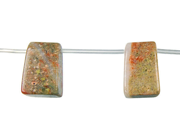 Unakite Rectangle Pendant Beads