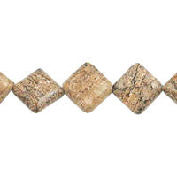 Picasso Jasper Puffy Square Beads