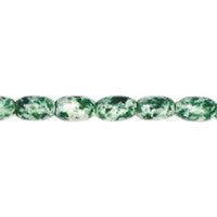 Green Spot Agate Drum Beads