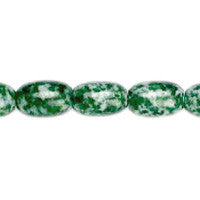 Green Spot Agate Drum Beads