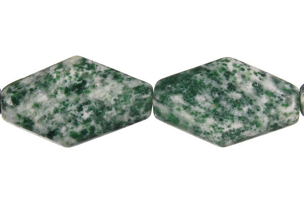 Green Spot Agate Diamond Nugget Beads
