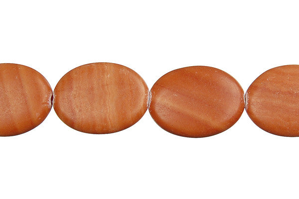 Red Zebra Jasper Flat Oval Beads