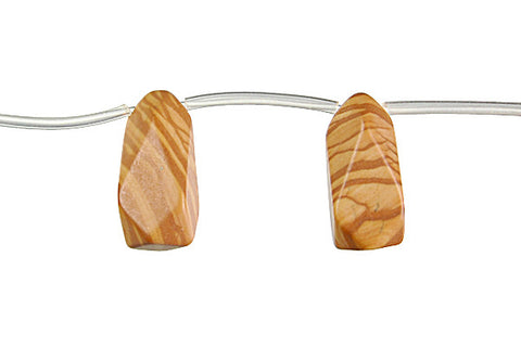 Wood Jasper Machine Faceted Briolette Beads