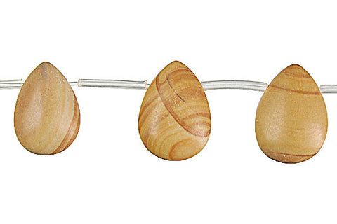 Wood Jasper Flat Briolette Beads