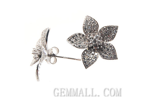 Sterling Silver CZ Paved Earrings Style (rhp0049)