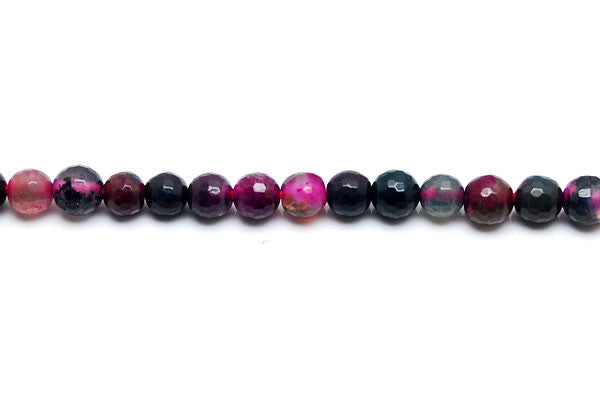 Agate (Purple) Faceted Round Beads
