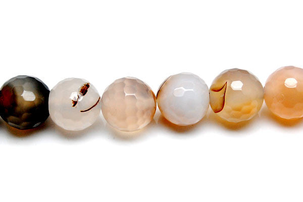 Agate (Natural) Faceted Round Beads