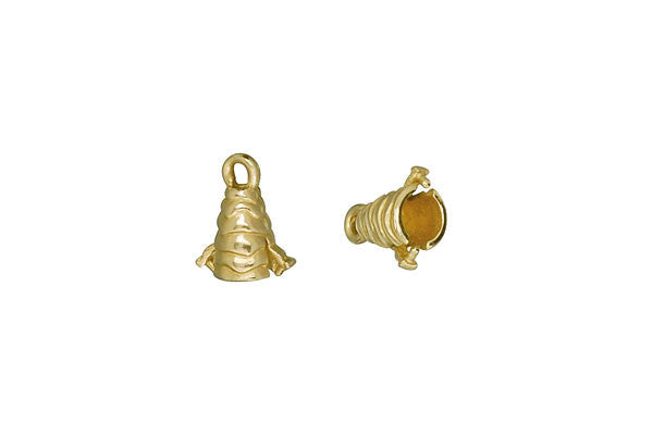 Brass Banded Cone Pinch Bail, 10.0x5mm