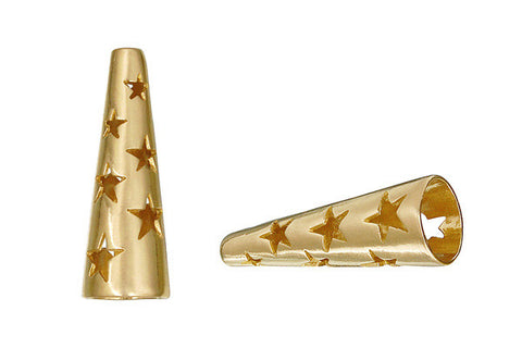 Brass Stars Cone, 24.0x8.5mm