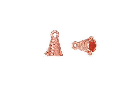 Copper Banded Cone Pinch Bail, 10.0x5.0mm