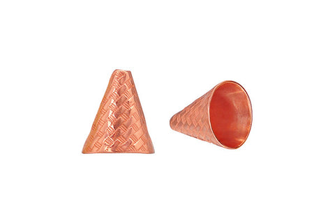 Copper Basketwork Cone, 12.0x10.0mm