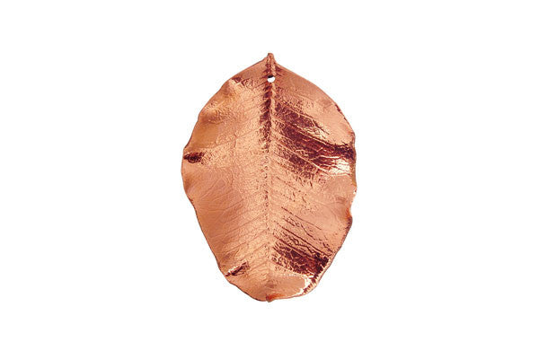 Copper Carob Leaf Pendant, 20.0-30.0mm
