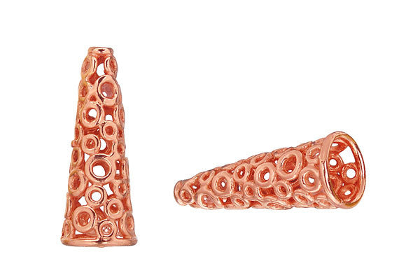 Copper Circle Lattice Cone, 24.0x9.0mm