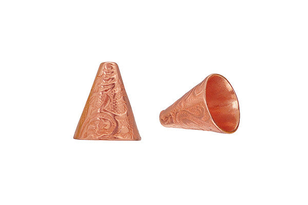 Copper Jacquard Print Cone, 12.0x10.0mm
