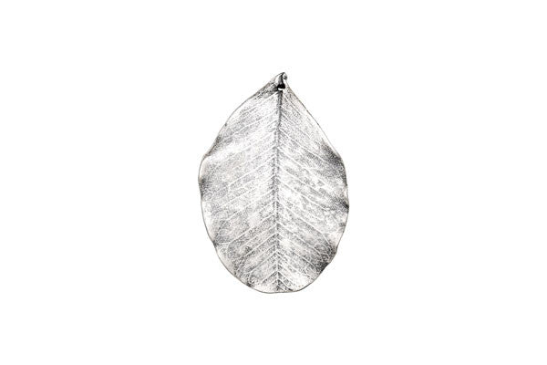 Sterling Silver Carob Leaf Pendant, 20.0-30.0mm