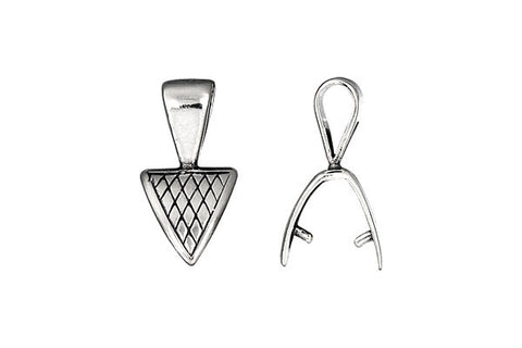 Sterling Silver Triangle Pinch Bail with Loop, 23.0x11.5mm