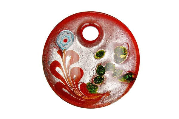 Pendant Murano Foil Glass Coin (XD02)