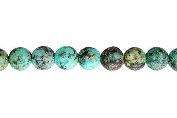African Turquoise (Dark) Round Beads