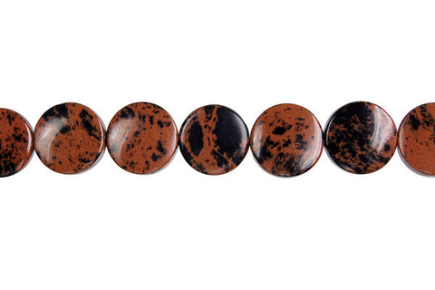Mahogany Obsidian Coin Beads
