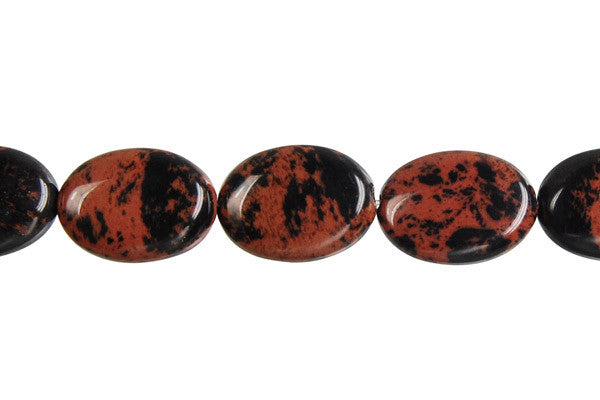 Mahogany Obsidian Flat Oval Beads
