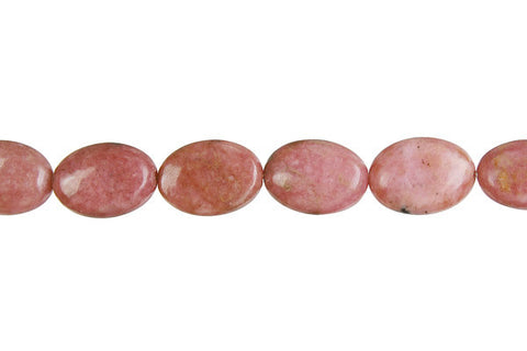 Rhodonite Flat Oval Beads