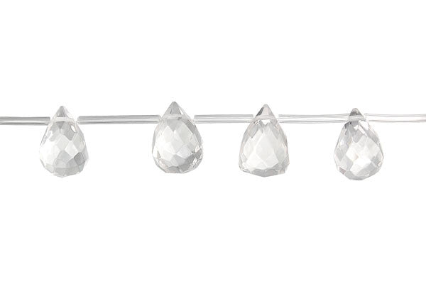 Rock Crystal Faceted Briolette (A) Beads