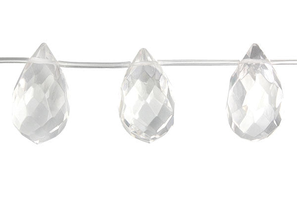 Rock Crystal Faceted Briolette (A) Beads