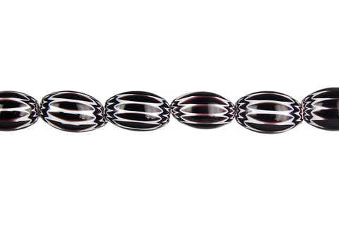 Chevron Glass Bead Rice (Black)