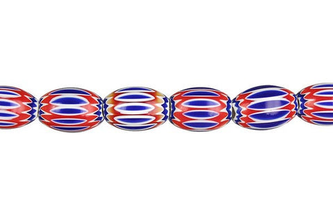 Chevron Glass Bead Rice (Red)
