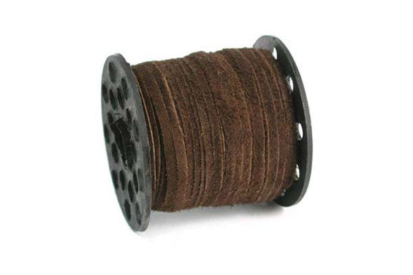 Real Suede Leather Lace, Medium Brown, 2.5mm