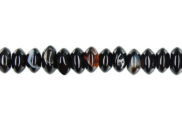 Sardonyx (Black) Rondelle Beads
