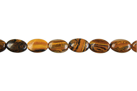 Tiger Iron (AAA) Flat Oval Beads
