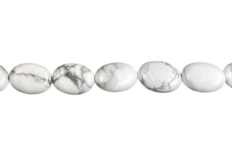 Howlite Flat Oval Beads