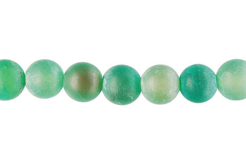 Matta Fire Agate Round (Green) Beads