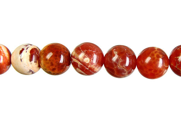 Fire Agate (Red) Round Beads