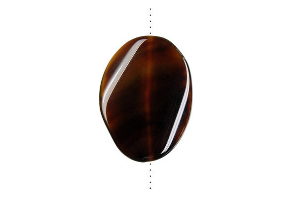 Pendant Sardonyx (Coffee) Twisted Flat Oval (Vertical Drilled)