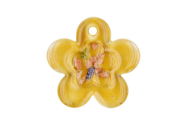 Pendant Murano Foil Glass Flower Style A (Amber)